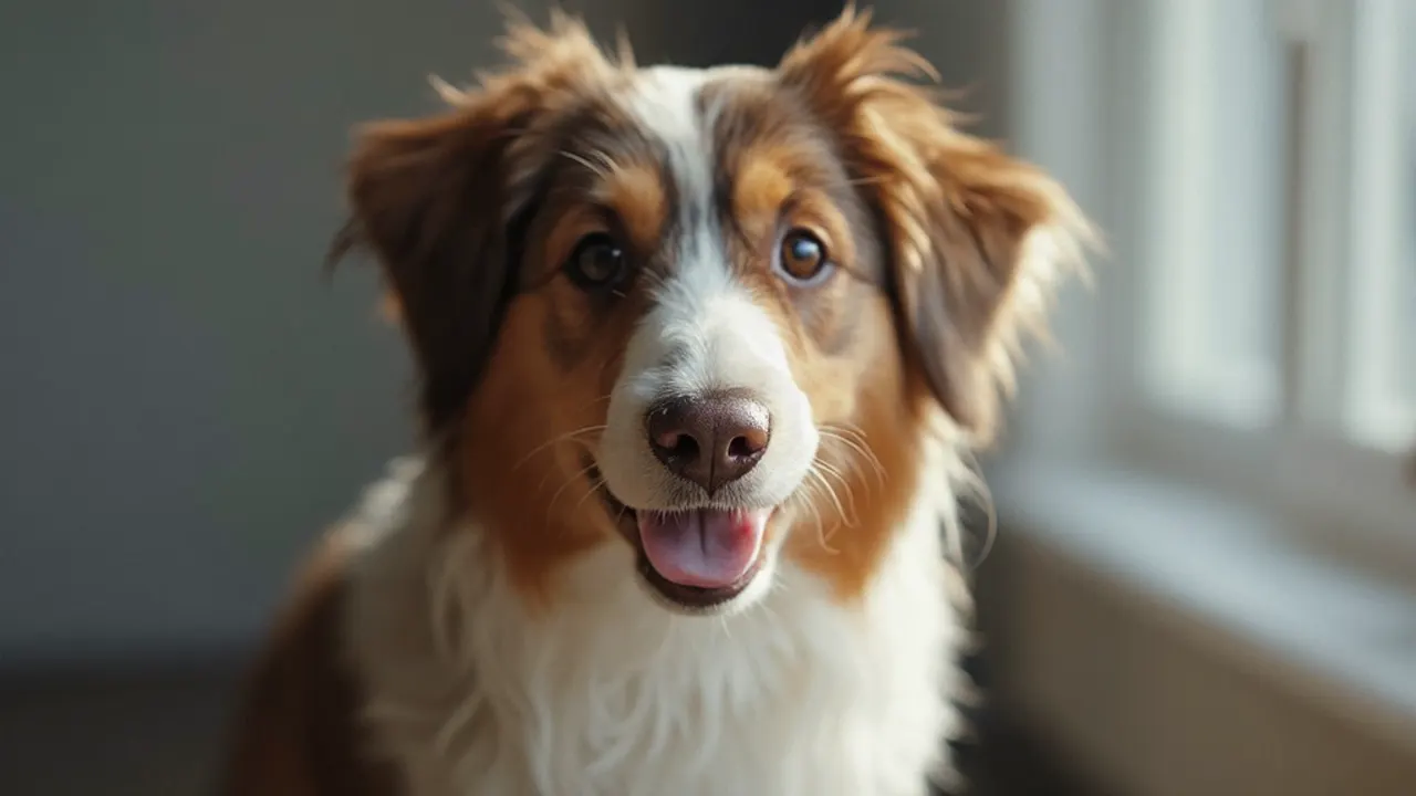 Australian Shepherd before grooming
