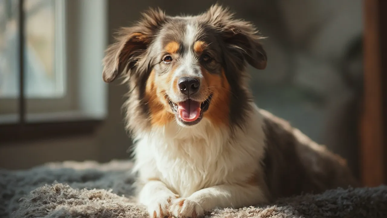 Australian Shepherd after maintenance trim grooming