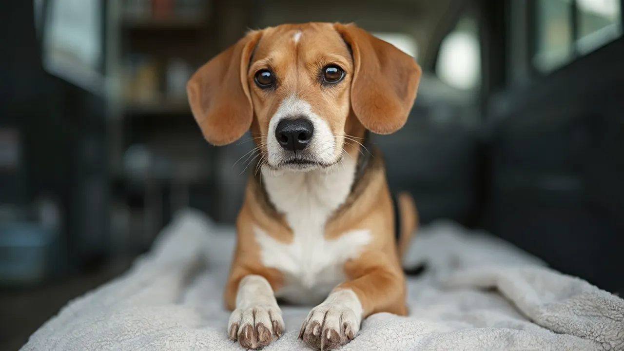 Beagle after maintenance trim grooming