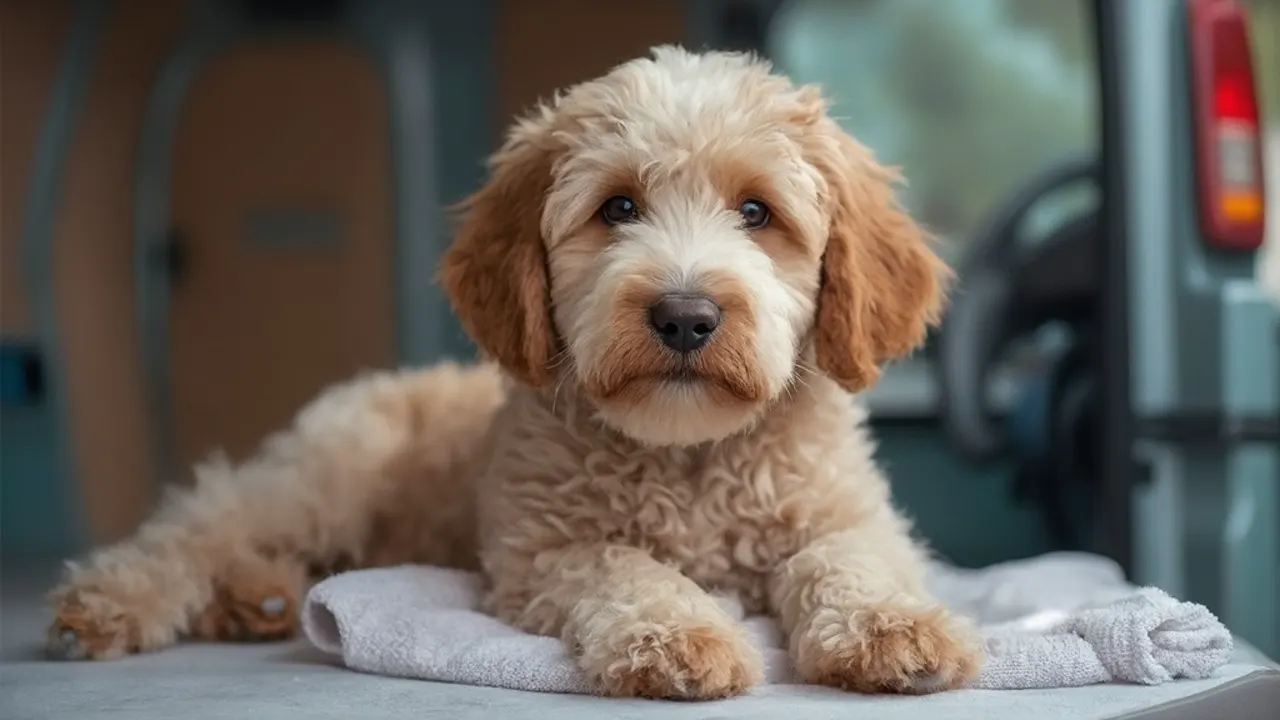 Bernedoodle after maintenance trim grooming