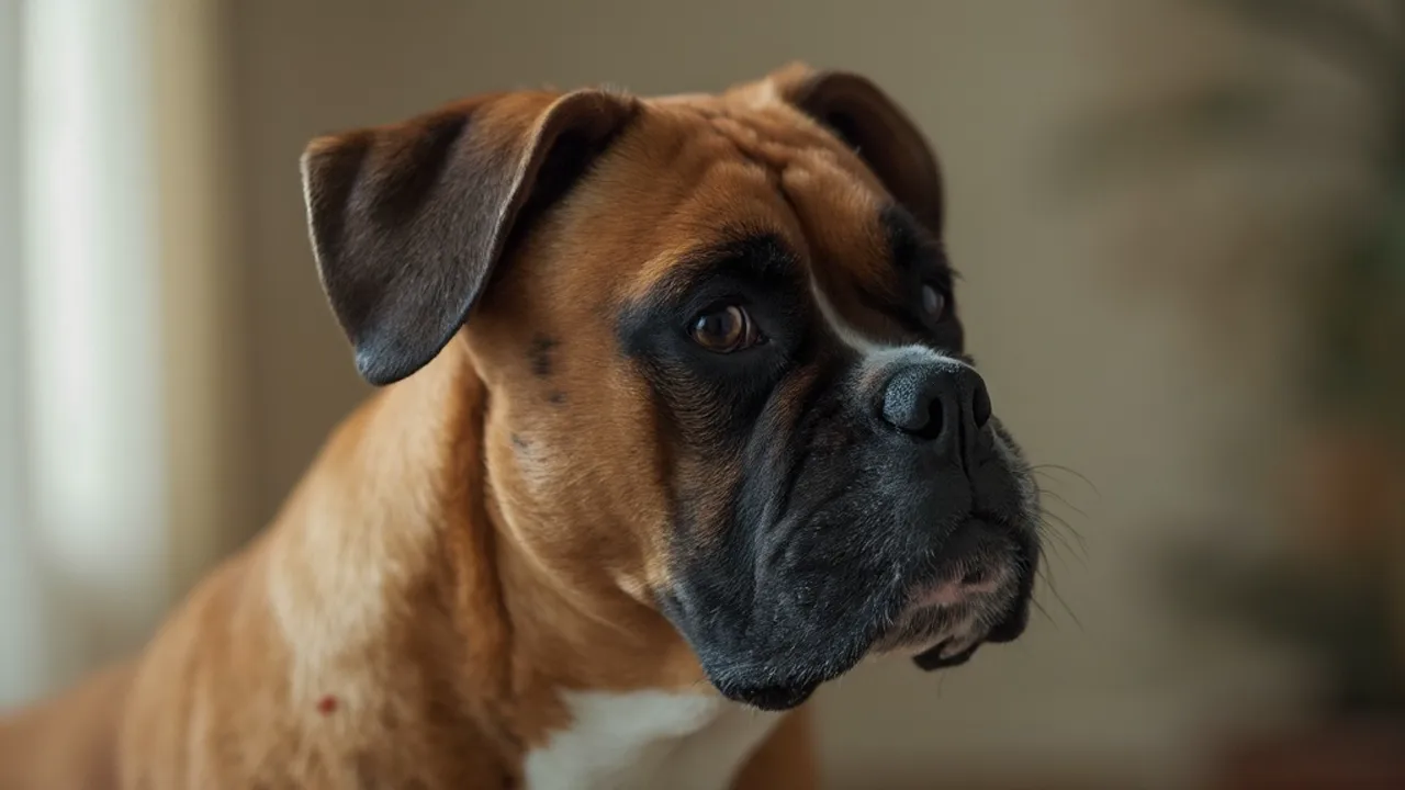 Boxer before grooming