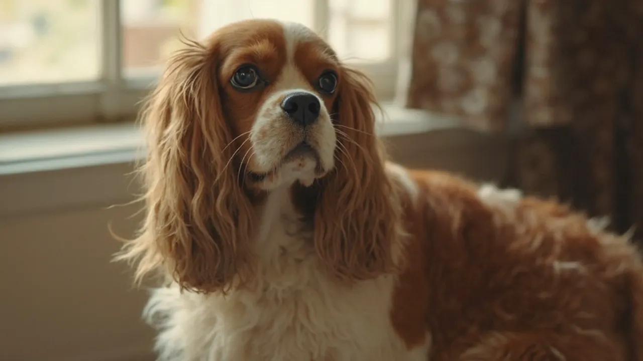Cavalier King Charles Spaniel before grooming