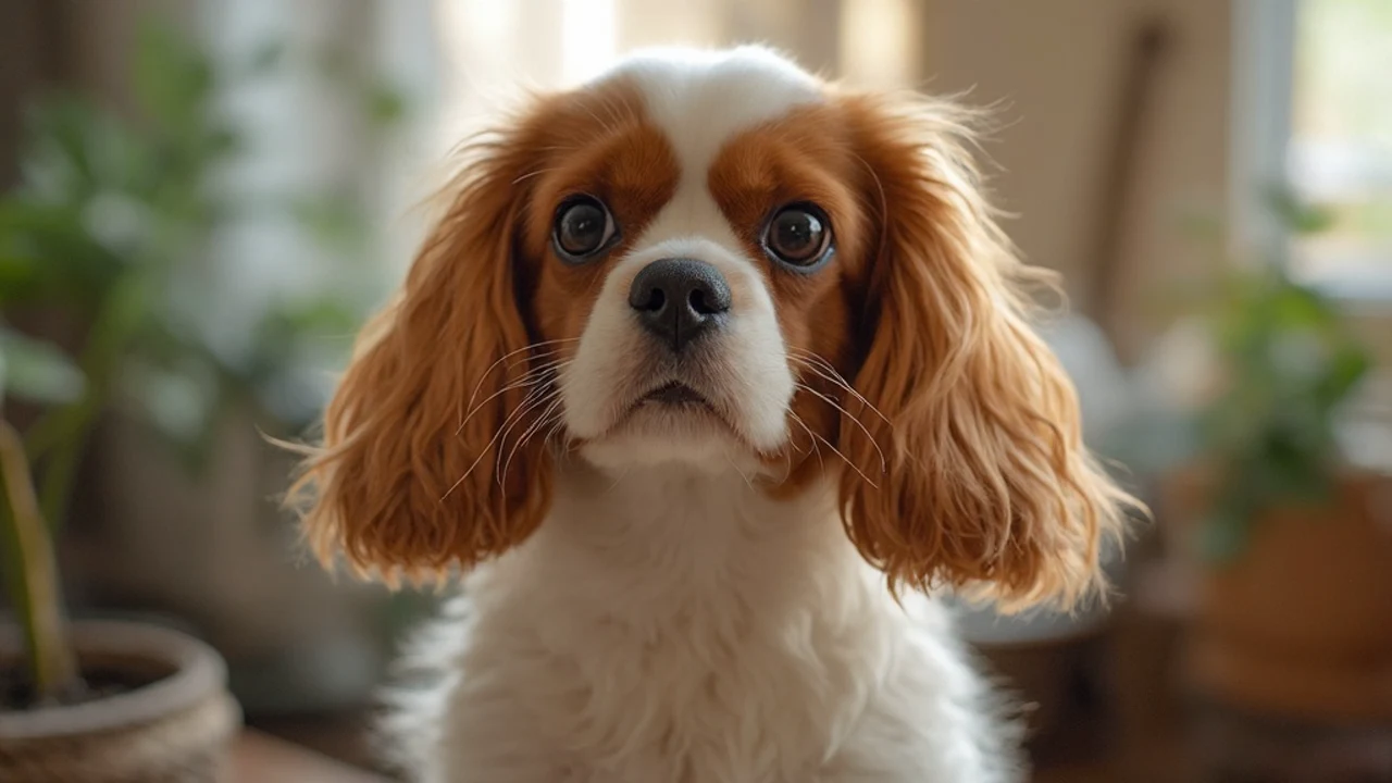 Cavalier King Charles Spaniel after grooming