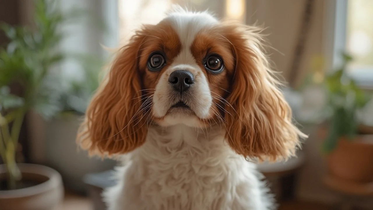 Cavalier King Charles Spaniel before grooming
