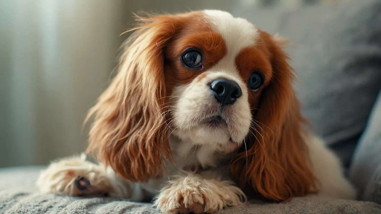 Cavalier King Charles Spaniel after maintenance trim grooming