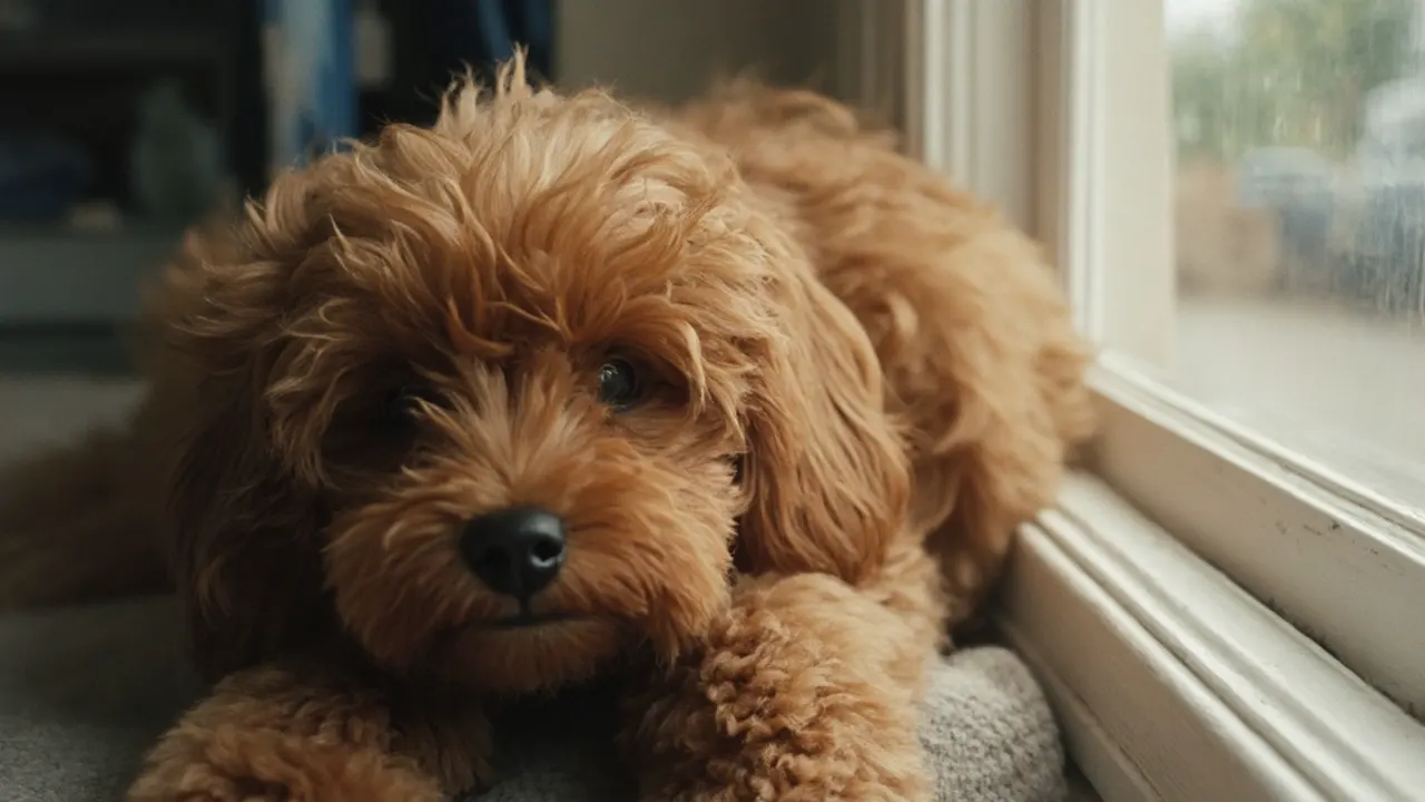 Cavapoo after de-matting grooming