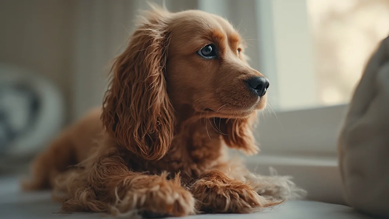 Cocker Spaniel after maintenance trim grooming