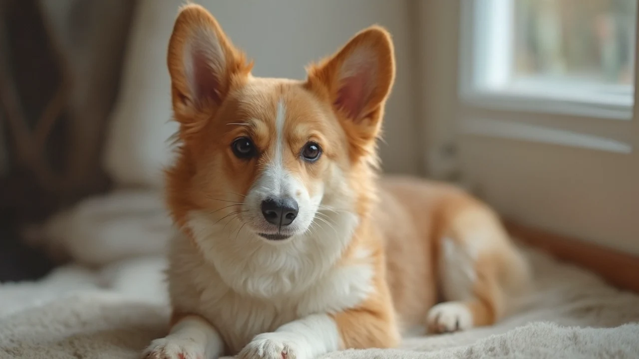 Pembroke Welsh Corgi before grooming