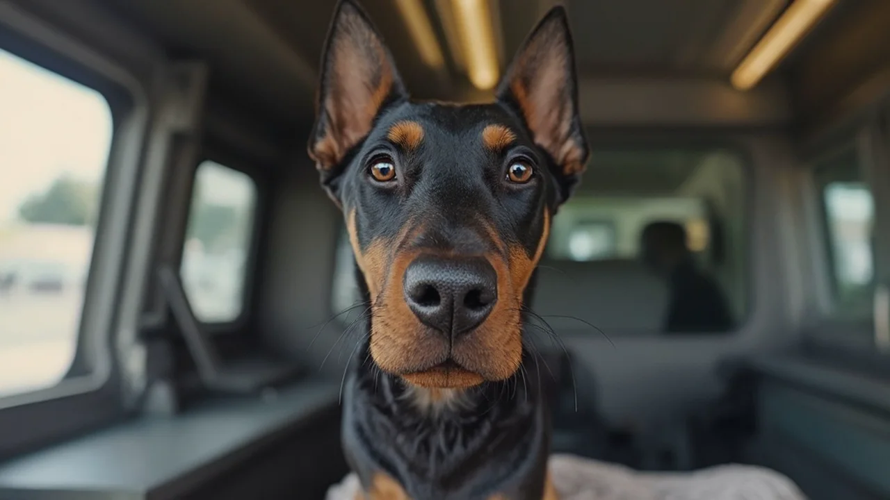 Doberman Pinscher before grooming
