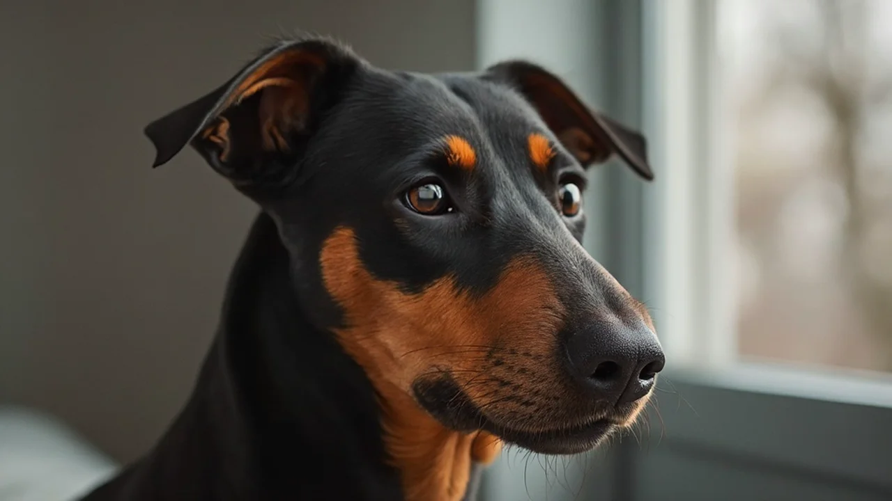 Doberman Pinscher before grooming