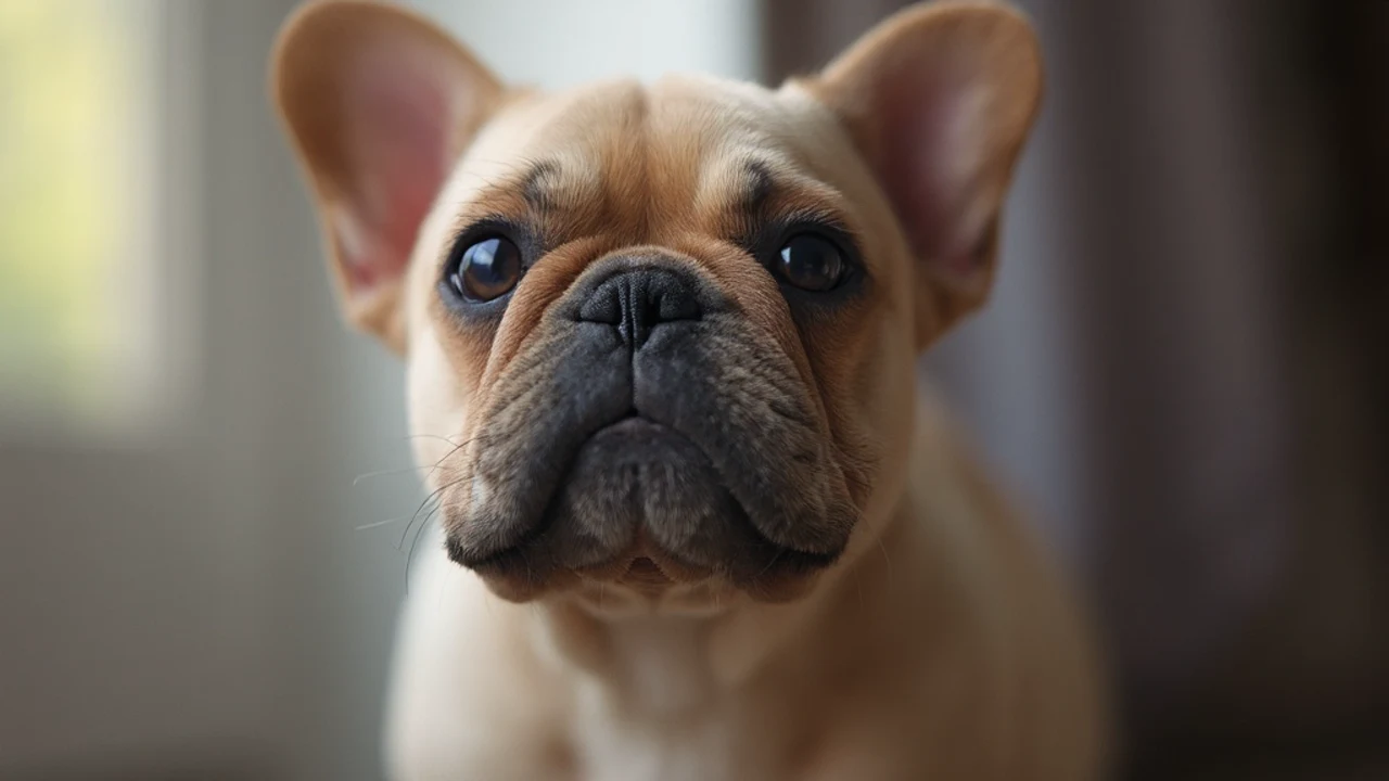 French Bulldog after de-matting grooming