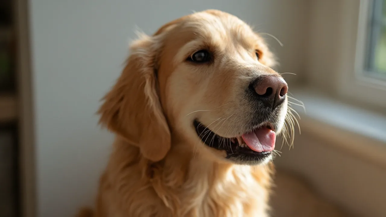 Golden Retriever after de-matting grooming