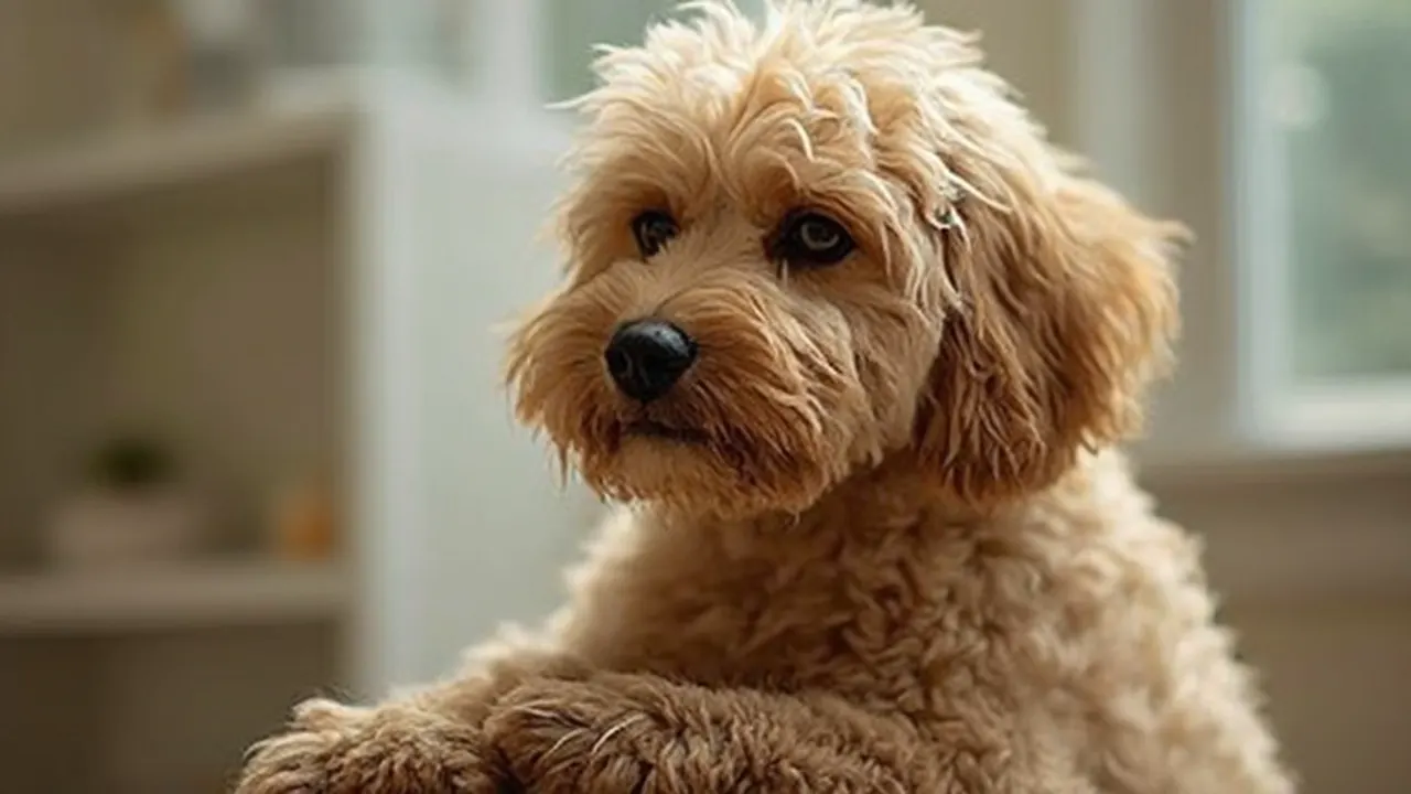Goldendoodle after grooming