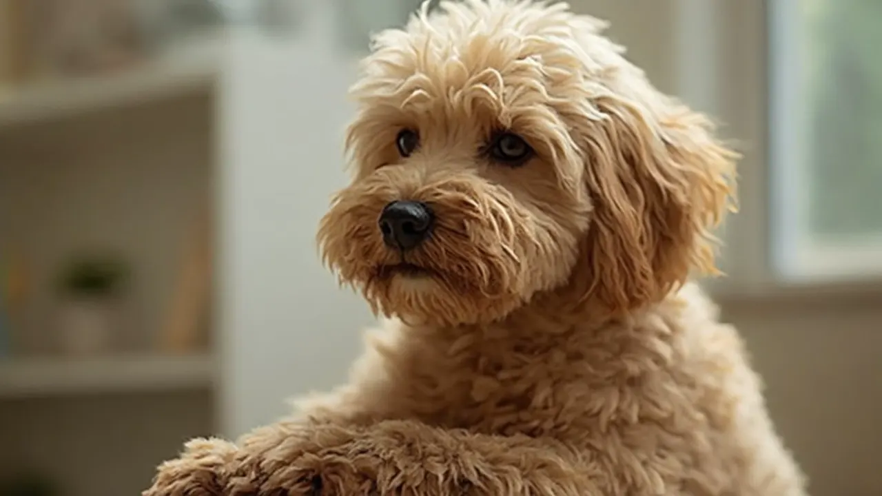 Goldendoodle before grooming