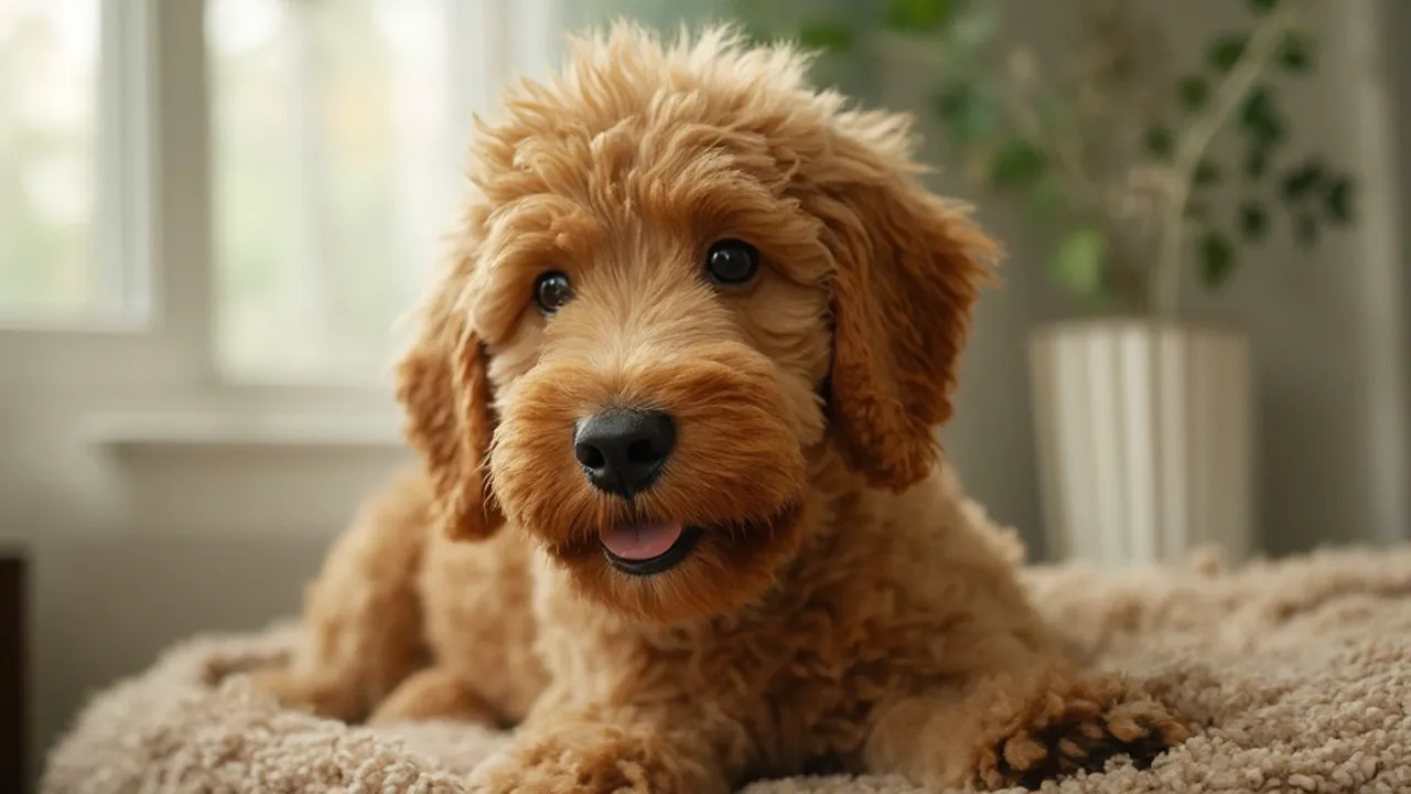 Goldendoodle after maintenance trim grooming