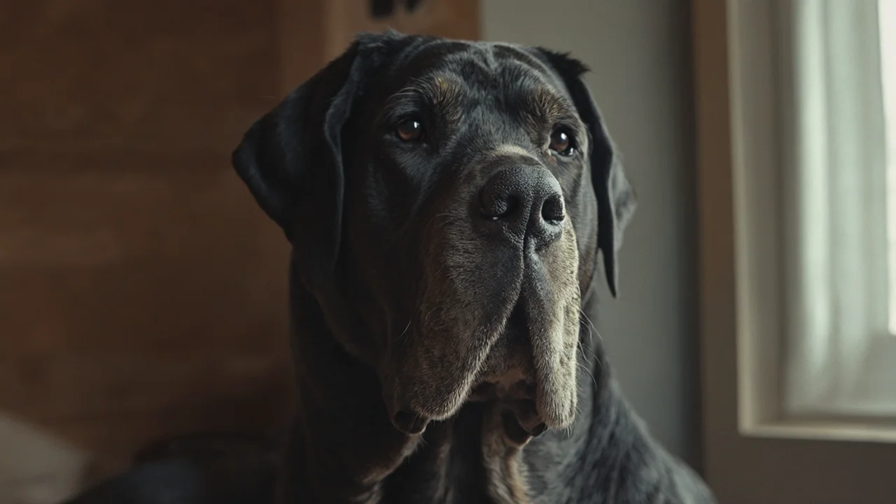 Great Dane after de-matting grooming
