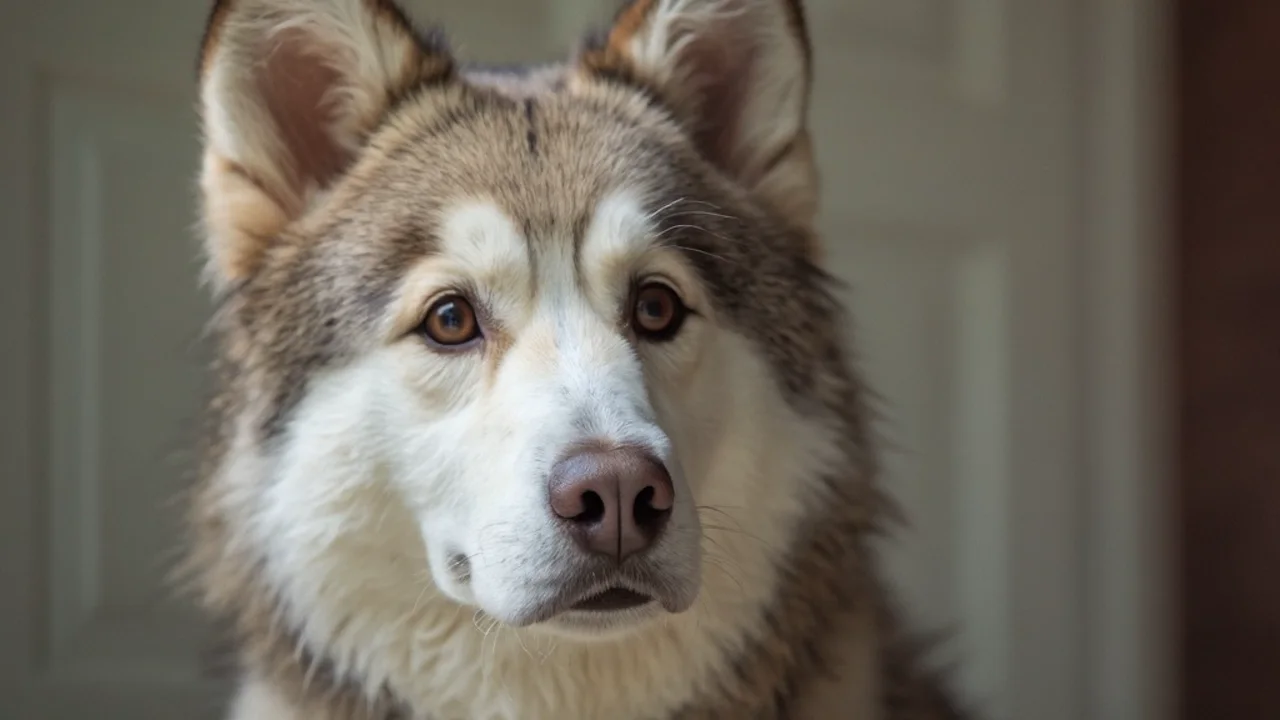 Siberian Husky before grooming