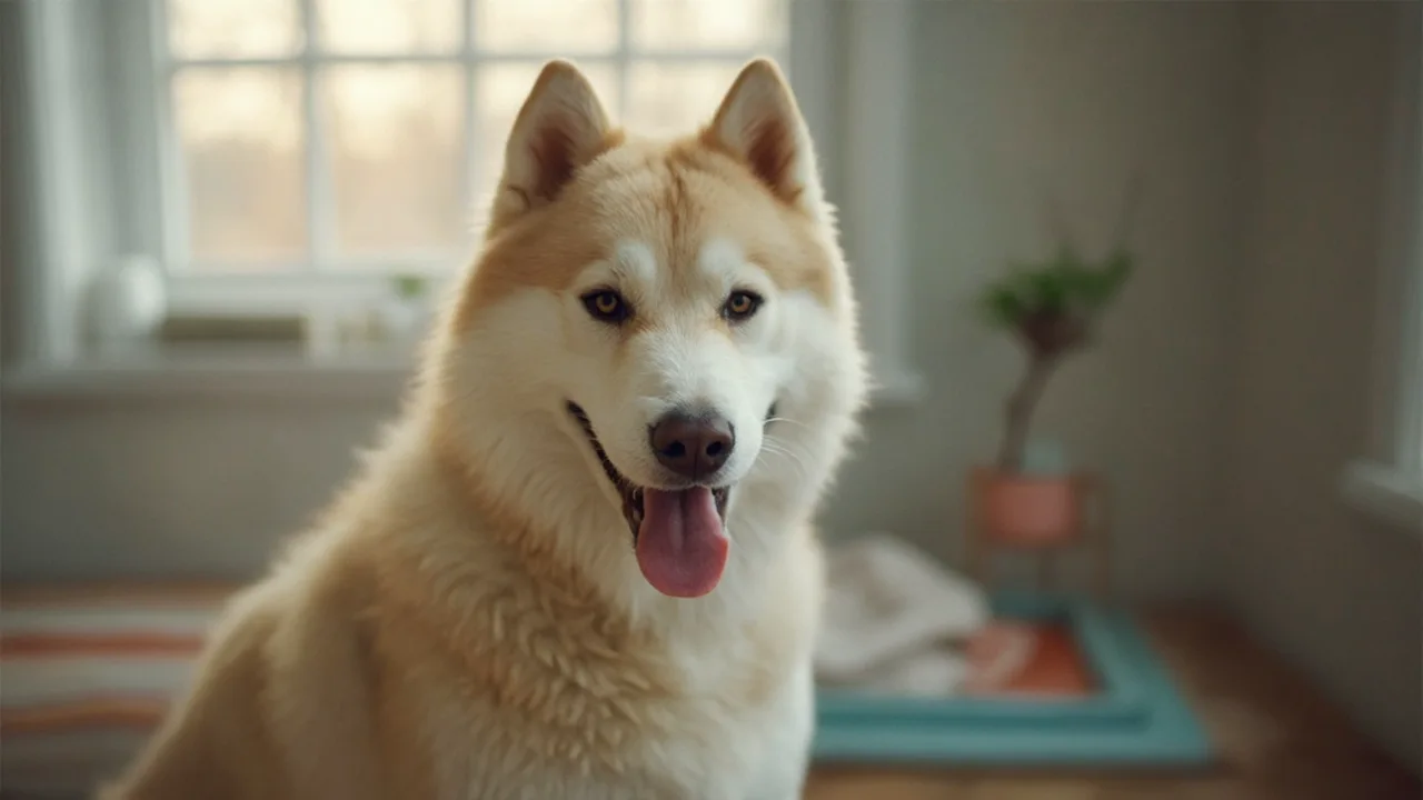 Siberian Husky after grooming