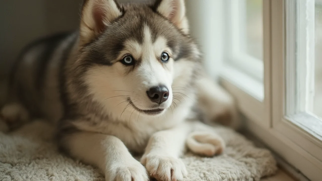 Siberian Husky before grooming