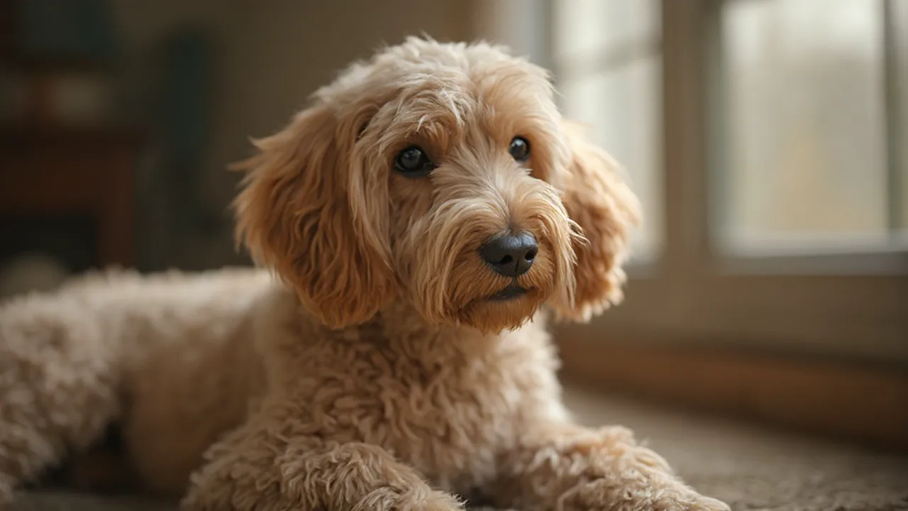 Labradoodle after maintenance trim grooming