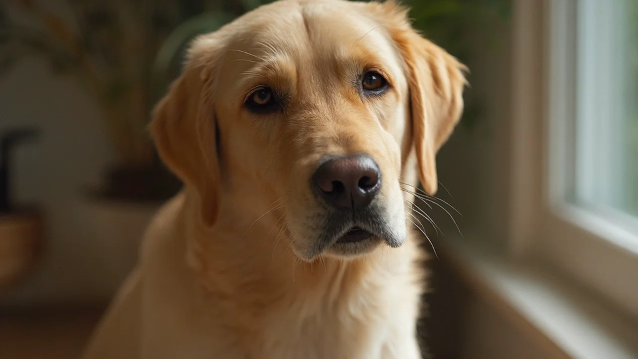 Labrador Retriever after de-matting grooming