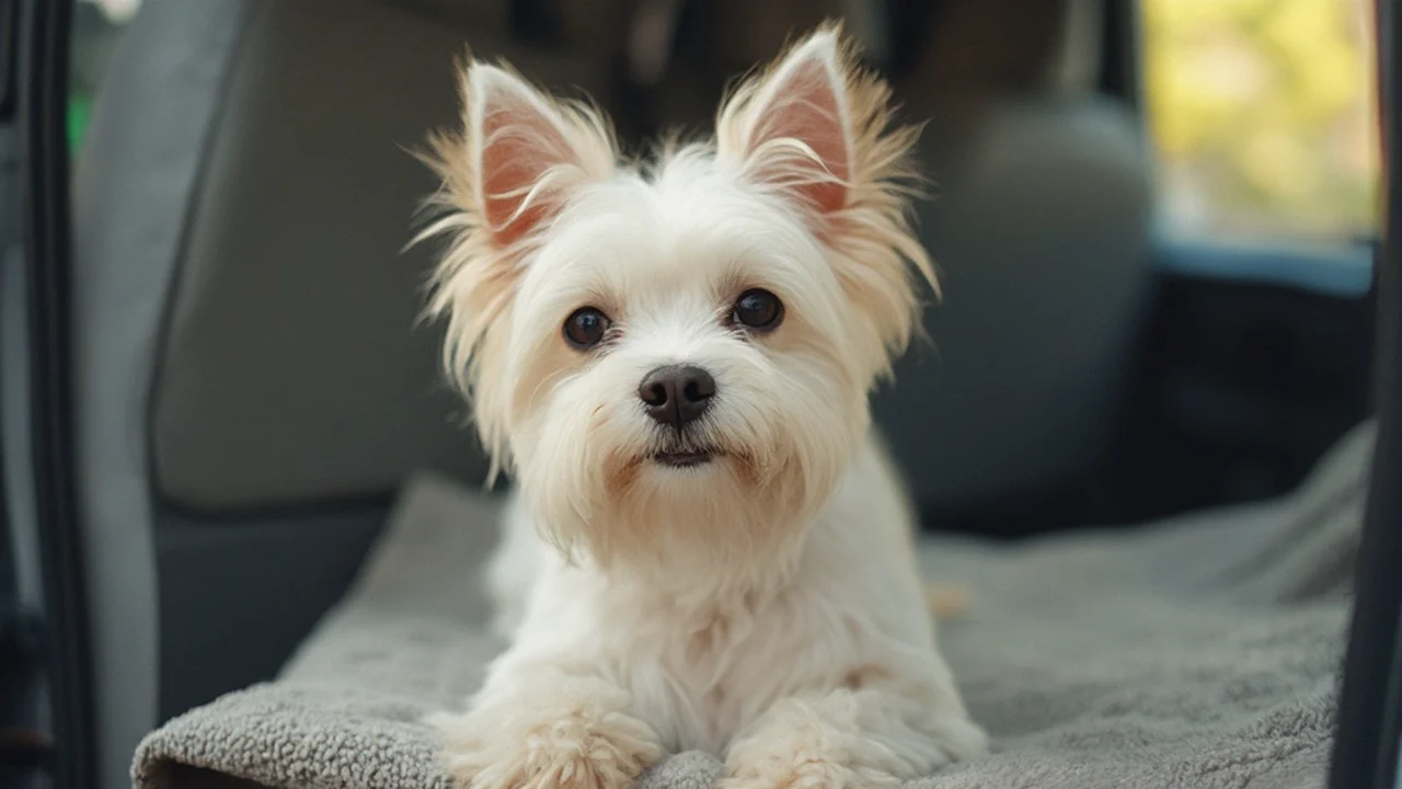 Maltese after de-matting grooming