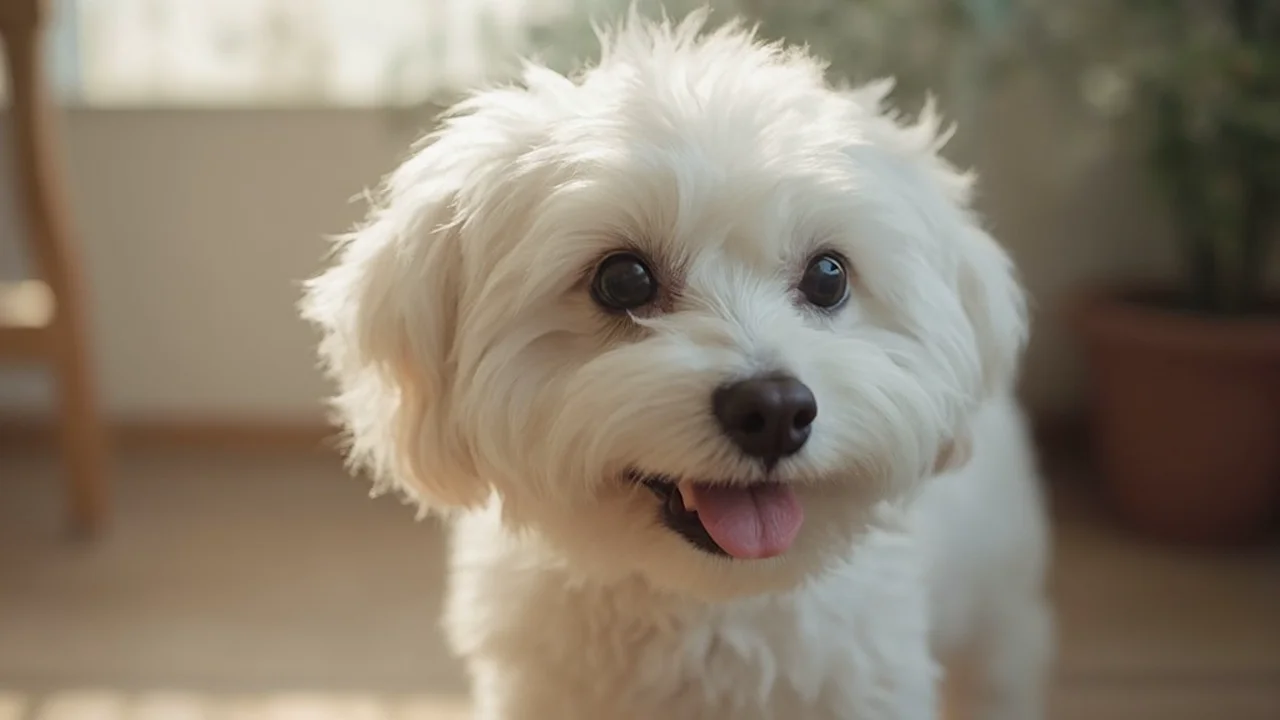 Maltese before grooming