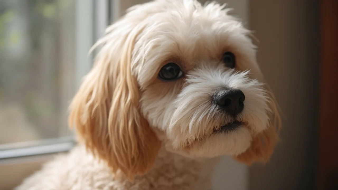 Maltipoo after de-matting grooming