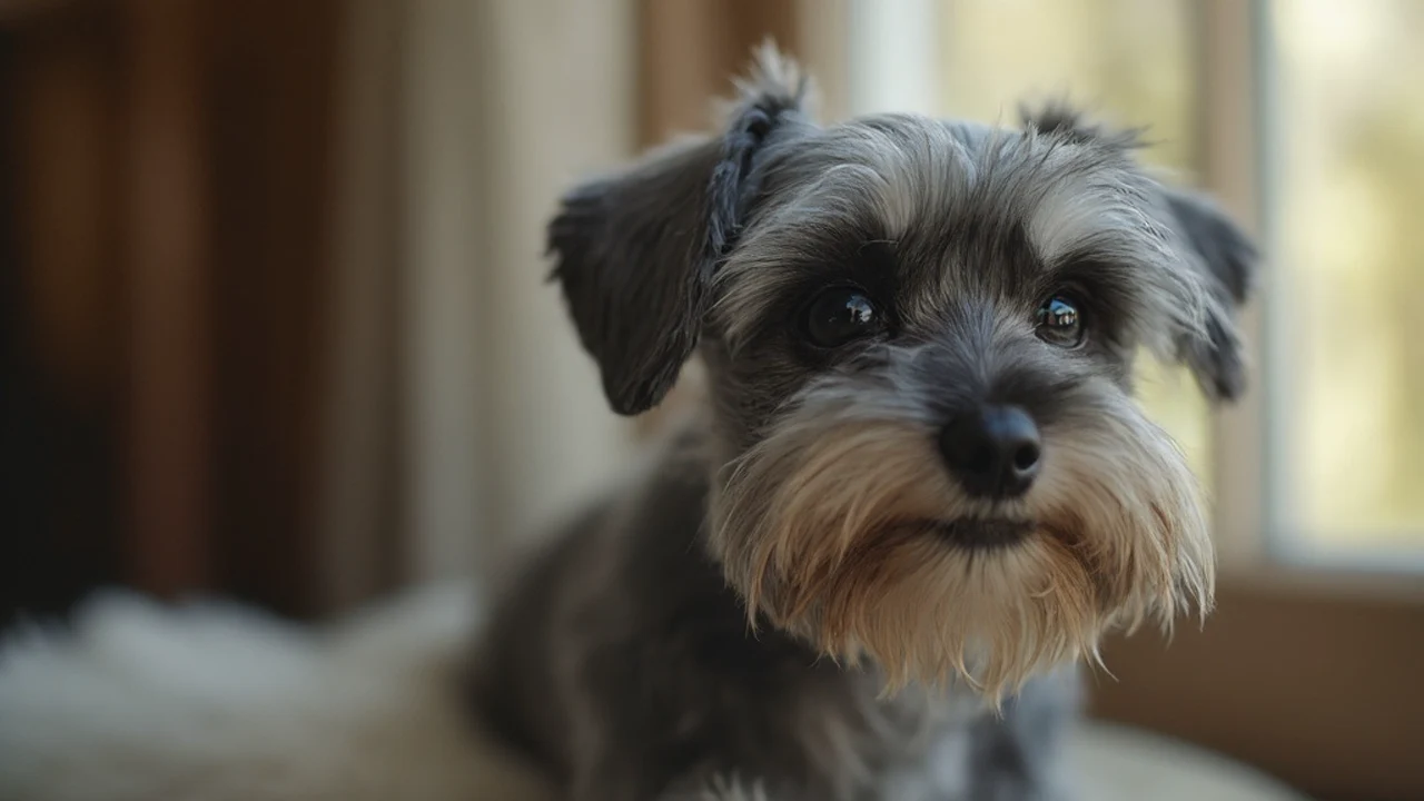 Miniature Schnauzer after de-matting grooming