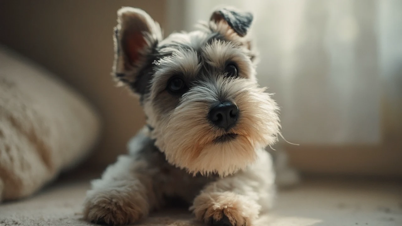 Miniature Schnauzer after maintenance trim grooming
