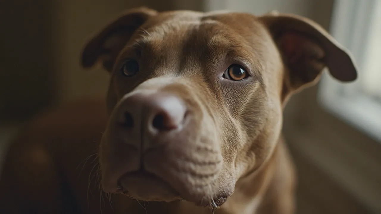 Pit Bull after de-matting grooming