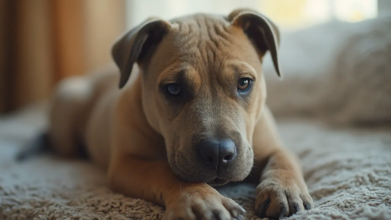 Pit Bull after maintenance trim grooming