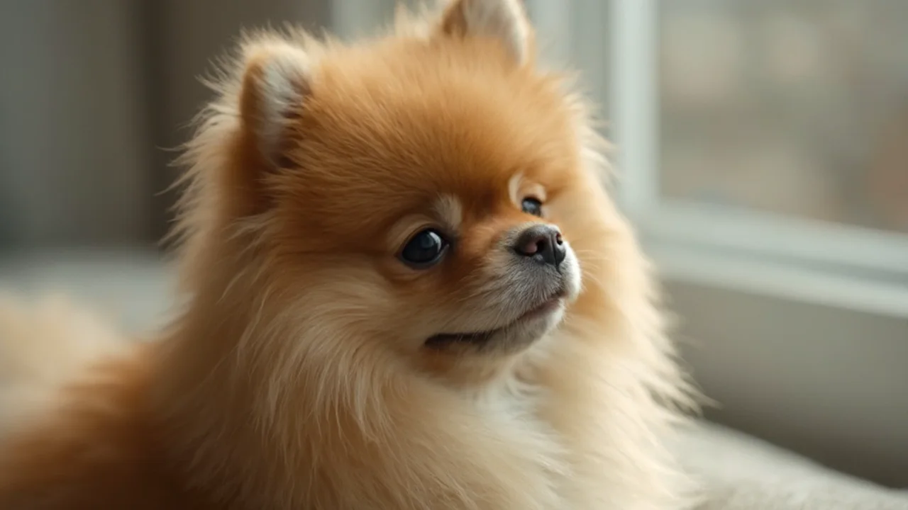 Pomeranian after de-matting grooming