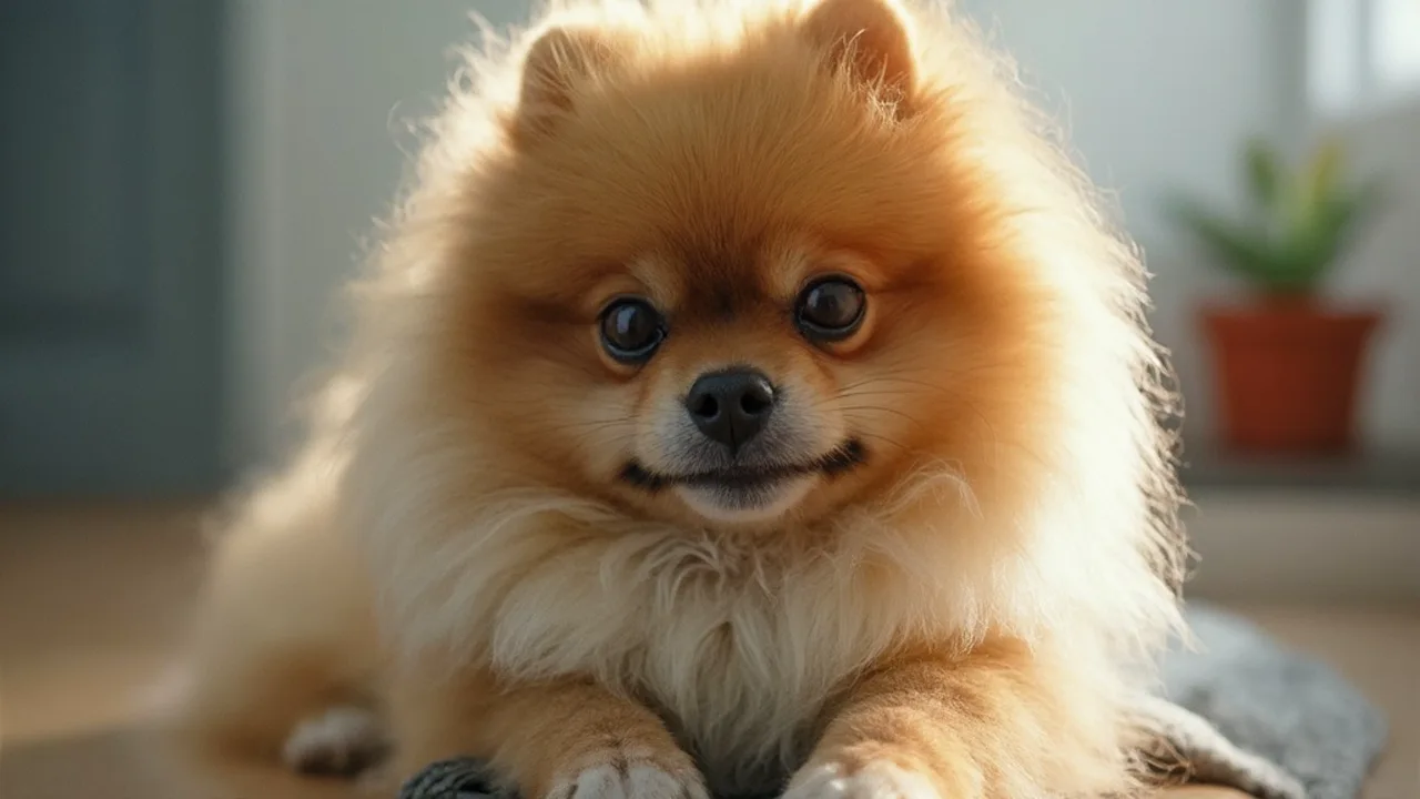 Pomeranian before grooming