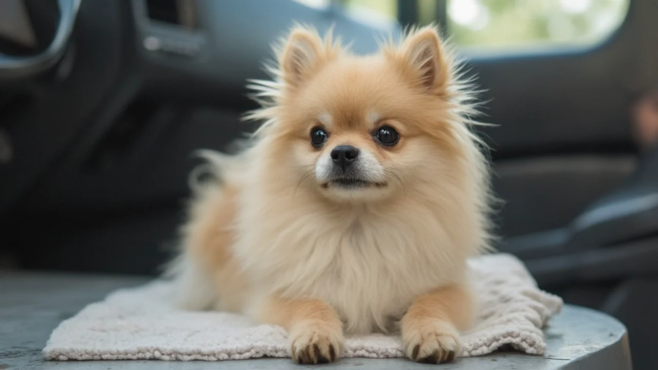 Pomeranian before grooming