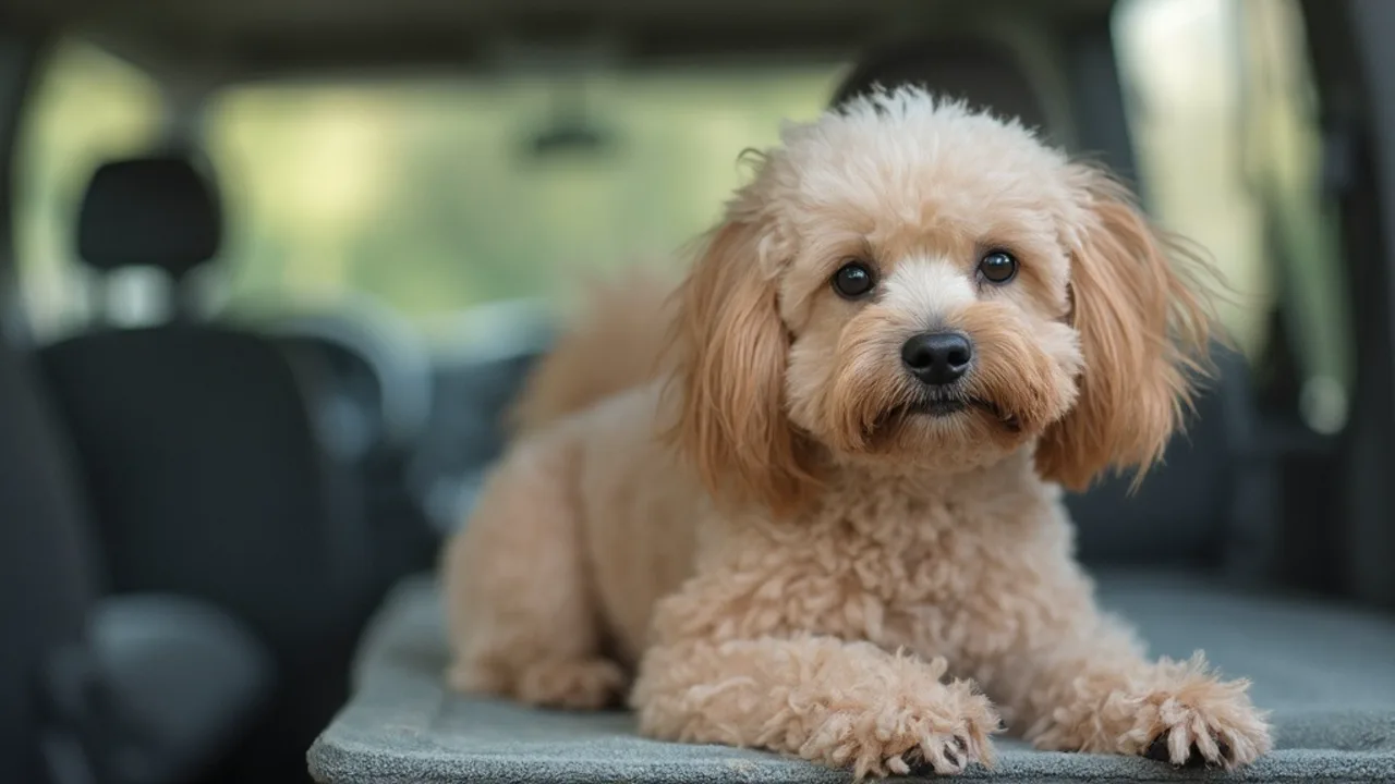 Poodle after de-matting grooming