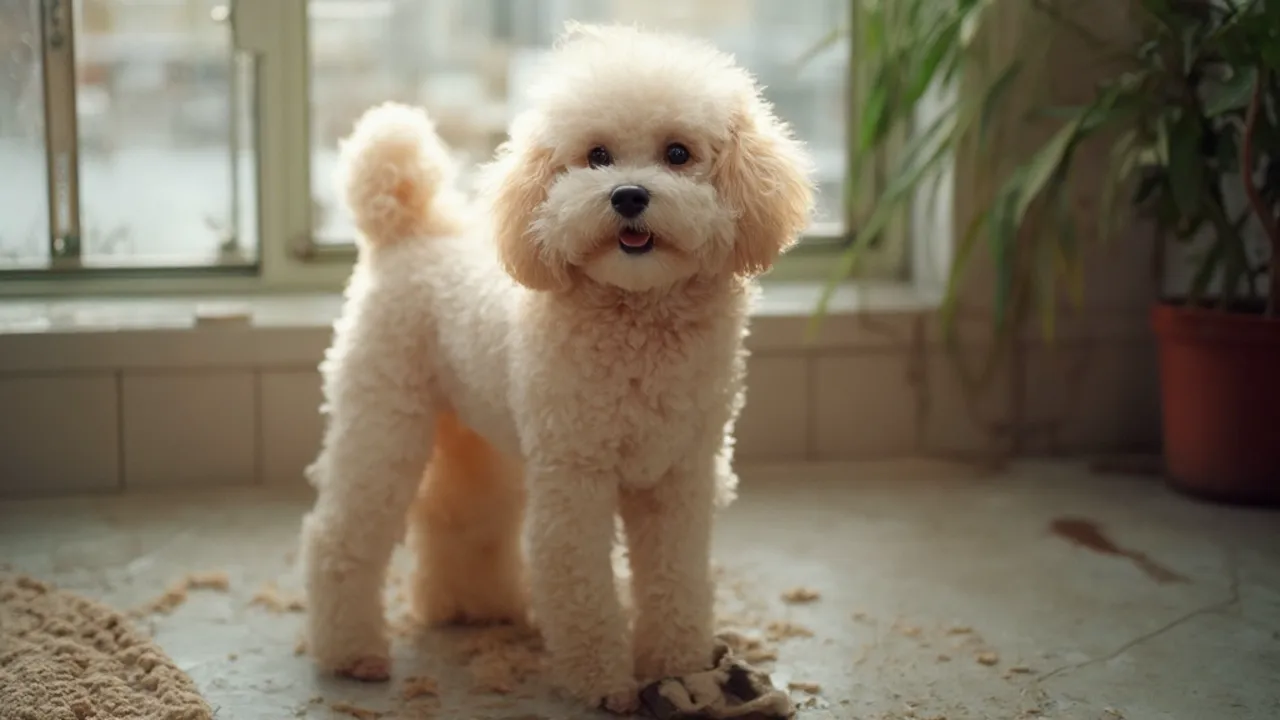 Poodle after grooming