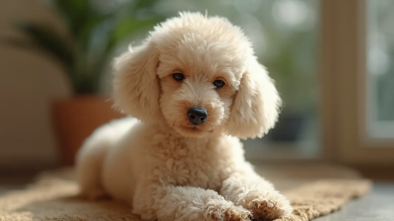 Poodle after maintenance trim grooming