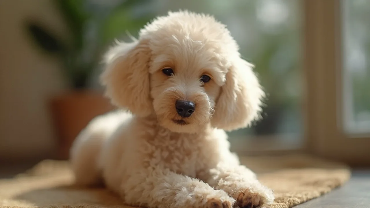 Poodle before grooming