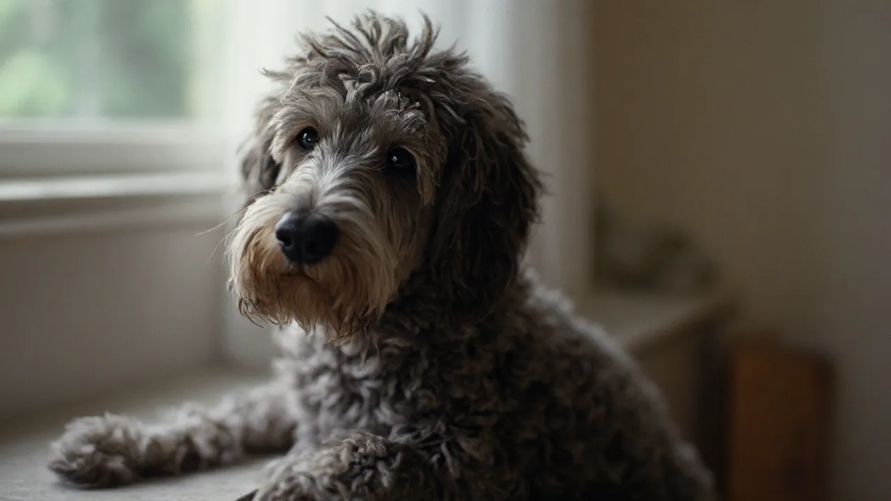 Portuguese Water Dog after grooming