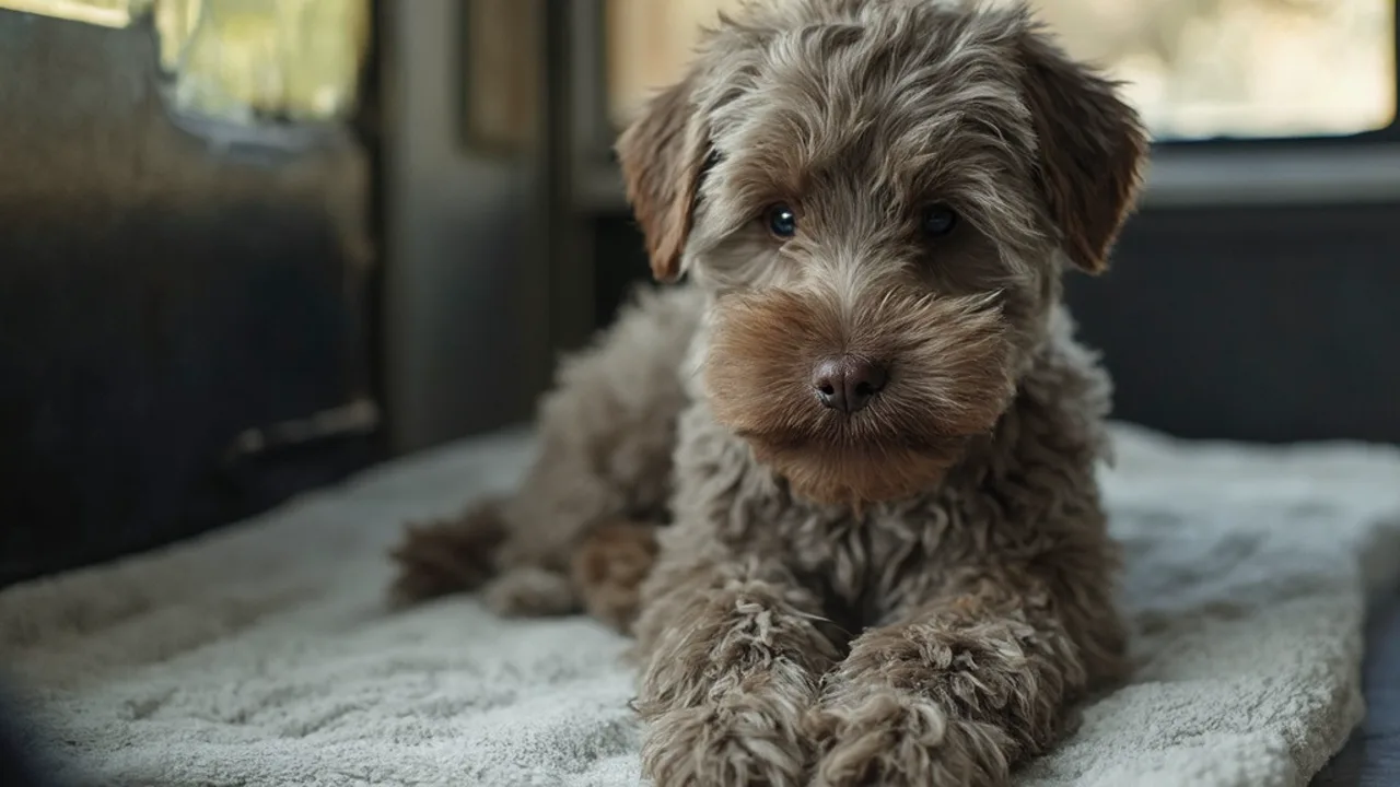 Portuguese Water Dog before grooming