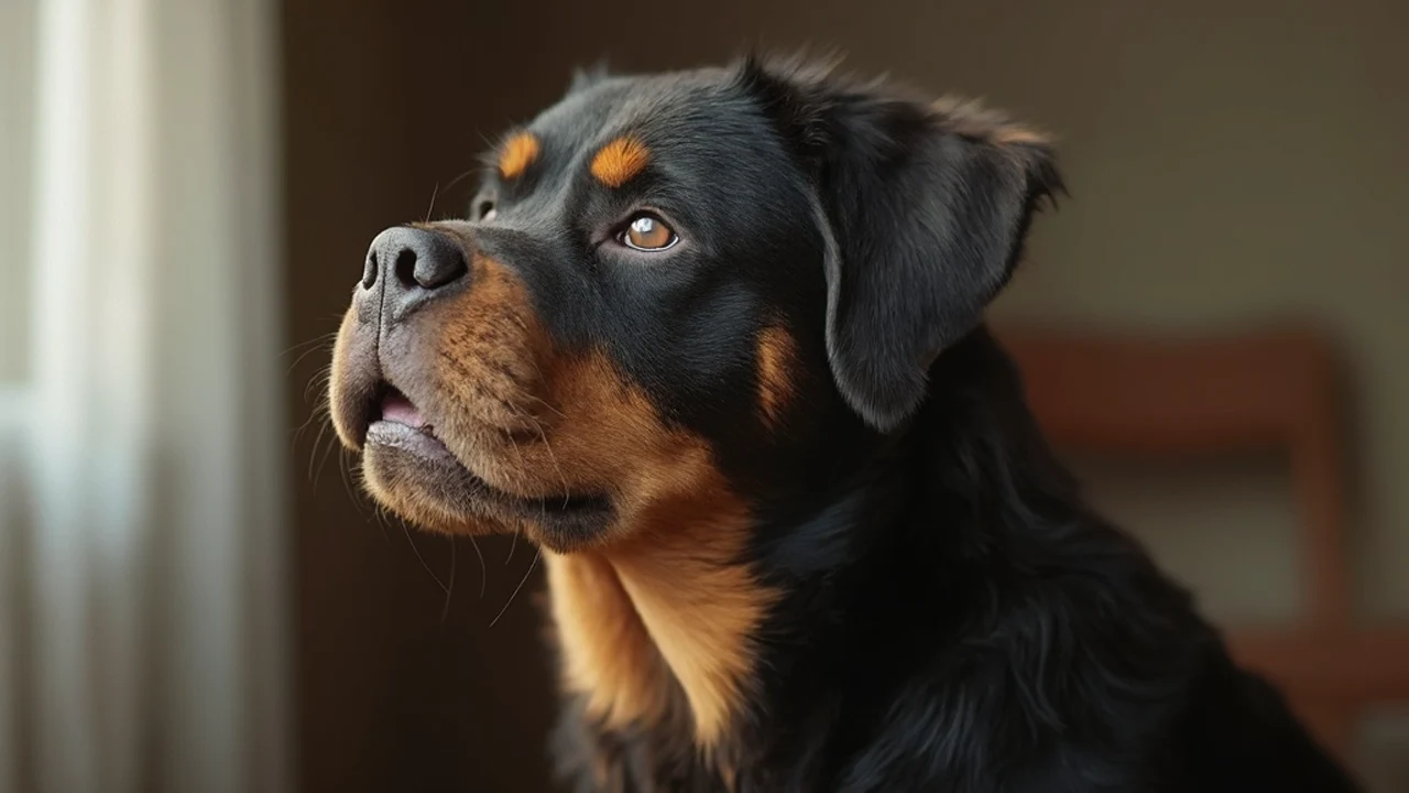 Rottweiler before grooming