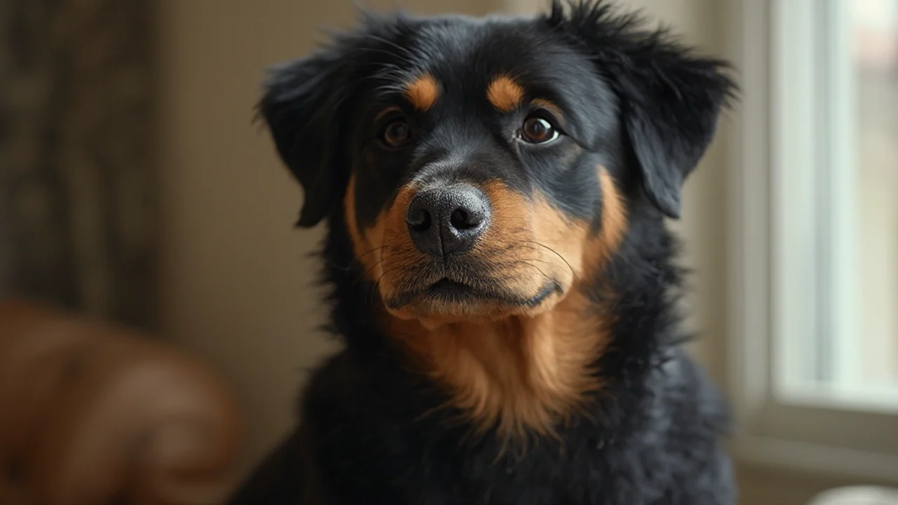 Rottweiler after grooming