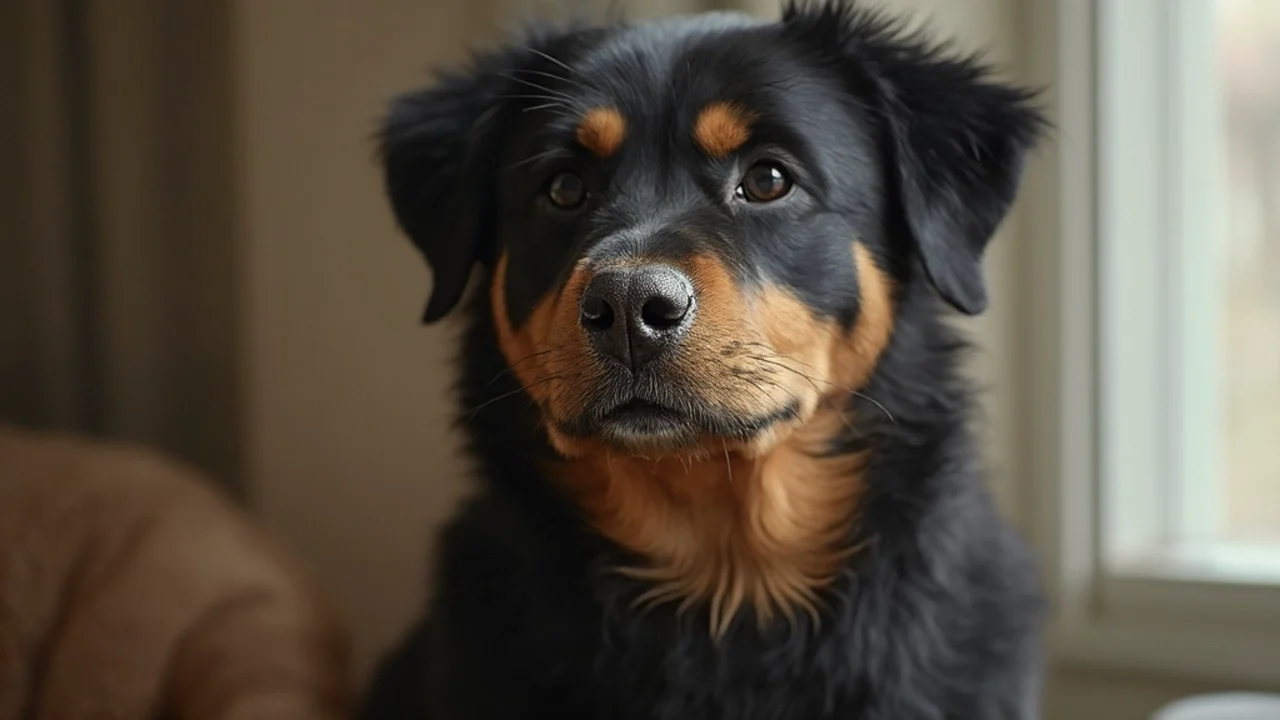 Rottweiler before grooming