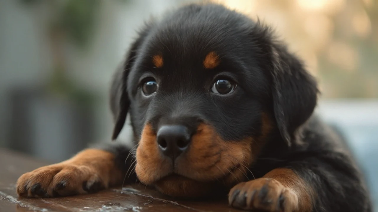 Rottweiler after maintenance trim grooming