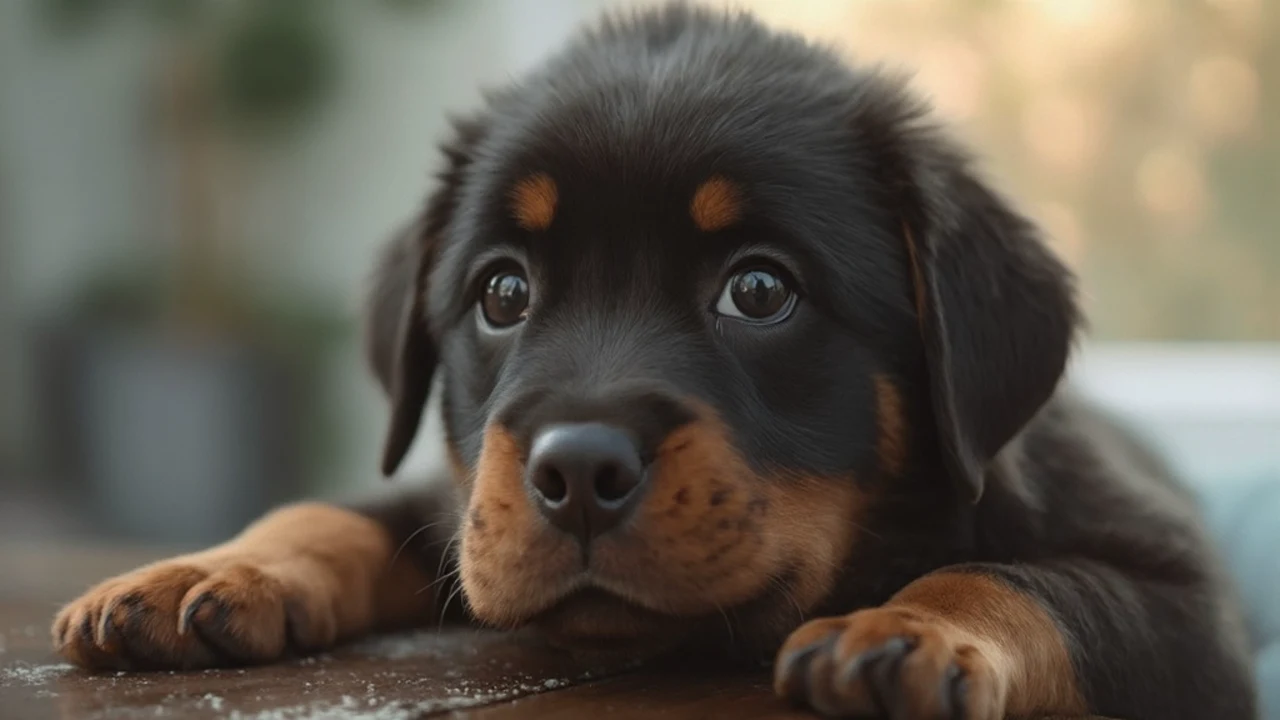 Rottweiler before grooming