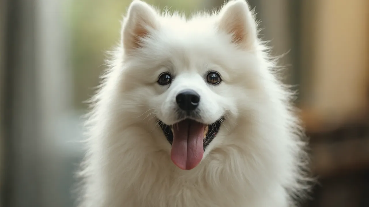Samoyed after de-matting grooming