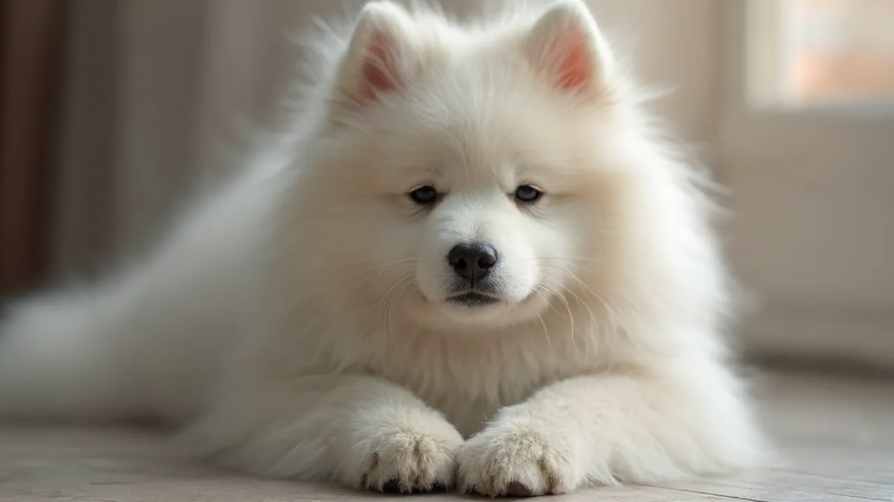 Samoyed before grooming
