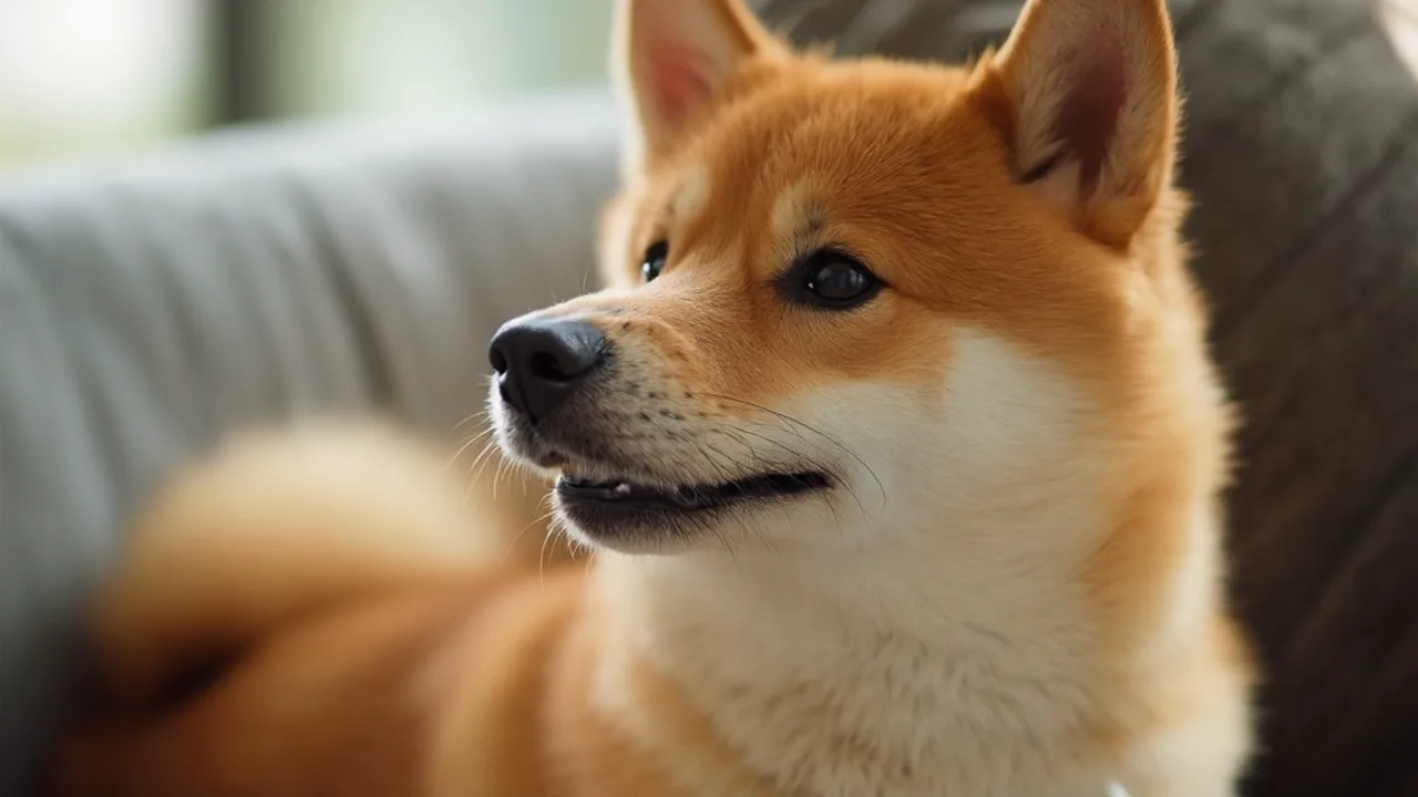 Shiba Inu after de-matting grooming