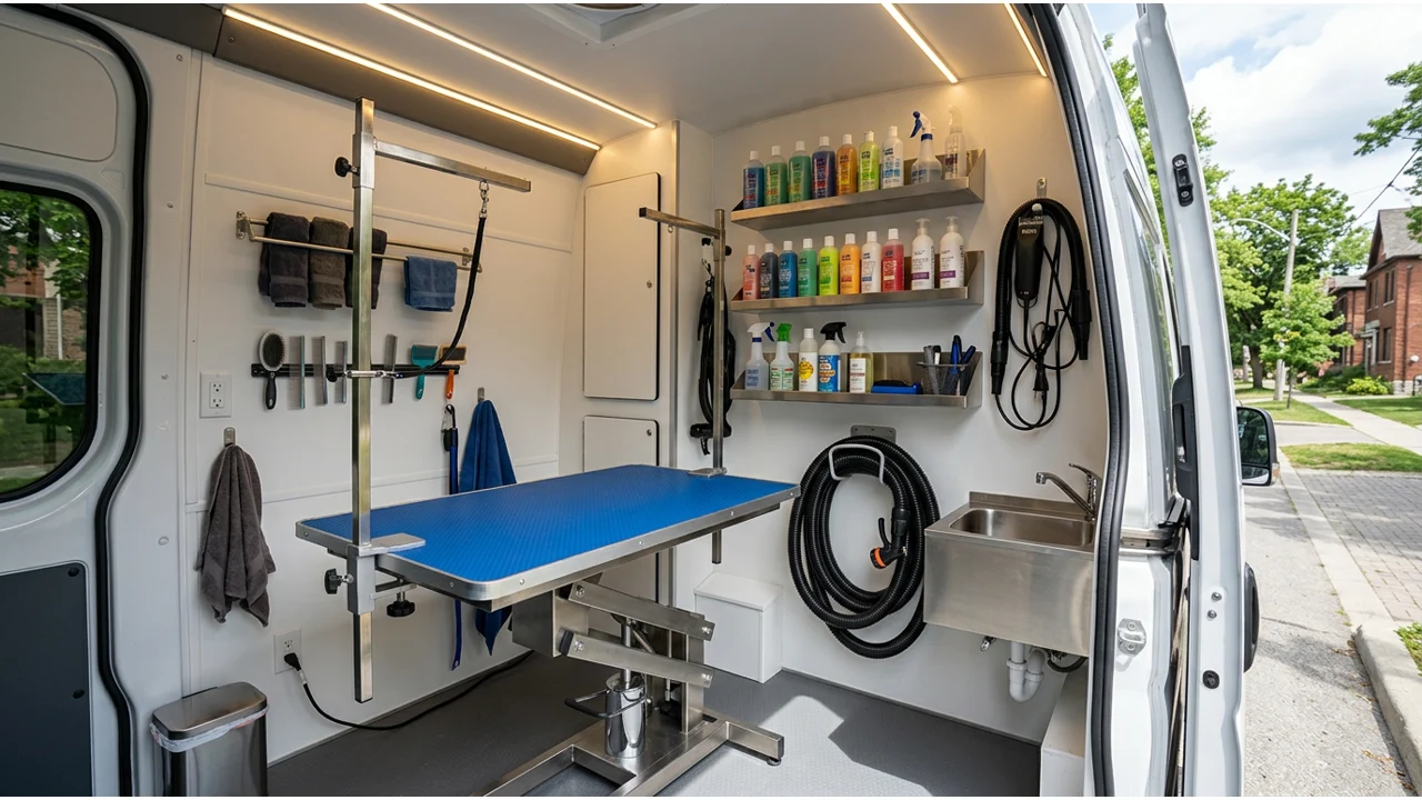 Miami Mobile Grooming mobile grooming van interior